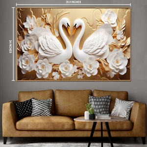 Heart of Swans Canvas Art Wall Painting