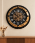 Elite Hour Luxury Designer Silent Movement Wall Clock With Moving Gear Mechanism (Steel Body)