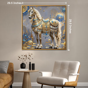 Golden Dynasty Horse Crystal Glass Painting & Wall Decoration Items