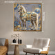 Golden Dynasty Horse Crystal Glass Painting & Wall Decoration Items