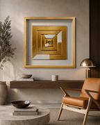 Golden Vortex Shadow Box for Wall Decoration