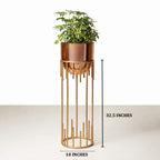 Dripping Luxury Metal Rose Gold Planters - Big