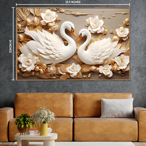 Swan Romance Canvas Painting for Home décor