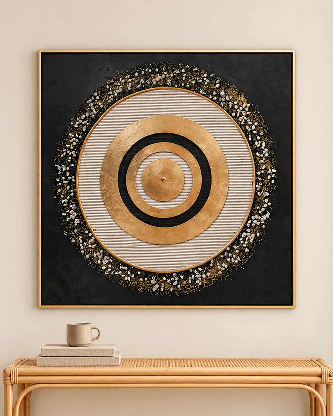 Golden Echoes Modern Wall Art (40 x 40 Inches)