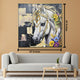 The Royal Equine Hand painting painting for home Wall (With Outer Floater Frame) (40x40 Inches)