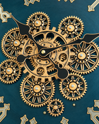 Vintage Chronos Luxury Designer Silent Movement Wall Clock With Moving Gear Mechanism (Steel Body)