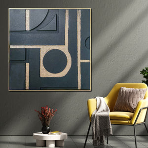 Golden Geometric Dreams Modern Wall Art (40 x 40 Inches)