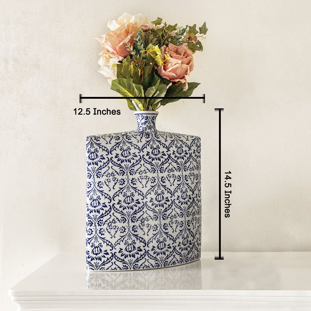 Blue Royale Decorative Vase & Items for Room Decoration (Blue Pottery)