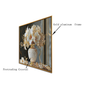 Opulent Bouquet Serenity Crystal Glass Wall Paintings For Home
