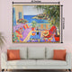 Coastal Lounge Vista 100% Hand Painted Wall Painting & Wall Decor Item (With outer Floater Frame) (27.5x40 Inches)