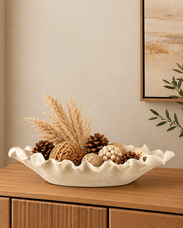 Tidal Ruffle Decorative Bowl & Item for Home Deocoration
