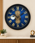 Grand Observatory Luxury Designer Silent Movement Wall Clocks for the Home With Moving Gear Mechanism Buy Wall Clock Online - Blue (Steel Body)