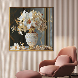 Opulent Bouquet Serenity Crystal Glass Wall Paintings For Home