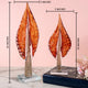 Verdant Oasis Handblown Glass Leaf Showpiece  - Set of 2 (Red)