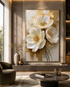 Pearl Garden Bloom Crystal Glass Wall Painting For Home Décor