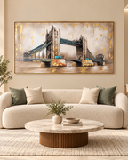 Majestic Crossing Tower Bridge London 100% Hand Wall Decor Paintings for Home & Wall Decoration Items (56 x 28 Inches)