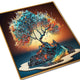 Radiant Red Wood Crystal Glass Wall Paintings For Home