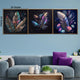 Transcendent Kaleidoscope Crystal Glass Painting - Set of 3