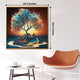 Radiant Red Wood Crystal Glass Wall Paintings For Home