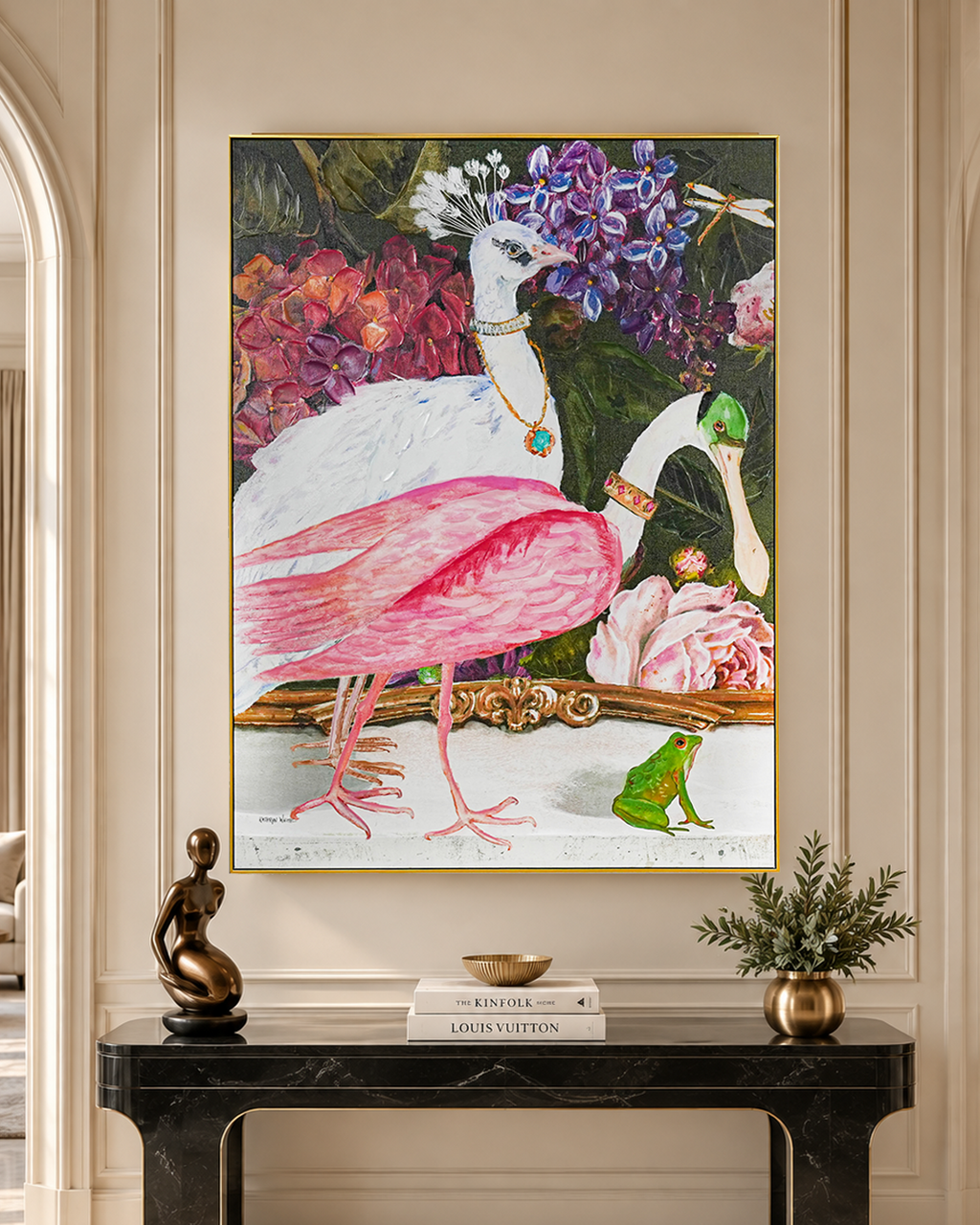 Nature’s Royalty by KATHRYN WHITE 100% Hand Wall Painting For Home (With Outer Floater Frame frame) ( 35.5 x 47 Inches )