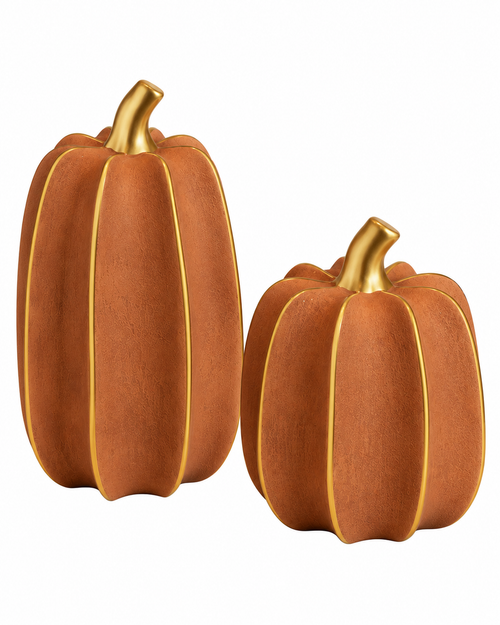 Pumpkin Heritage Decorative Showpiece for Home & Item for Home Decoration - Set of 2