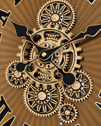 Classic Hour Luxury Designer Silent Movement Wall Clock With Moving Gear Mechanism (Steel Body)