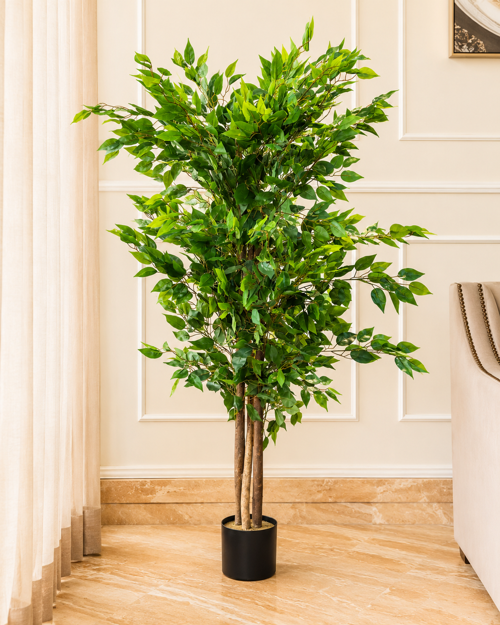 Banyan Elegance Artificial Indoor Plant For Home ( 5.25 Feet ) (Natural Feel)