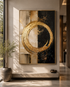 Golden Circle of Eternity Crystal Glass Painting & Wall Decoration Items