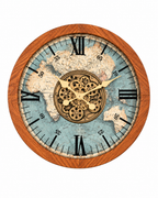 World Meridian Luxury Designer Silent Movement Wall Clock With Moving Gear Mechanism (Steel Body)