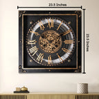 Journey of Hours  Luxury Designer Silent Movement Wall Clocks for the Home With Moving Gear Mechanism Buy Wall Clock Online (Steel Body)