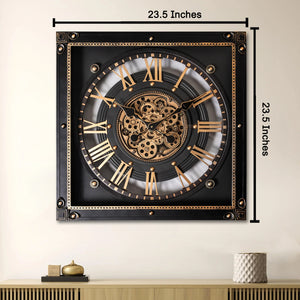 Journey of Hours  Luxury Designer Wall Clocks for the Home With Moving Gear Mechanism Buy Wall Clock Online (Steel Body)