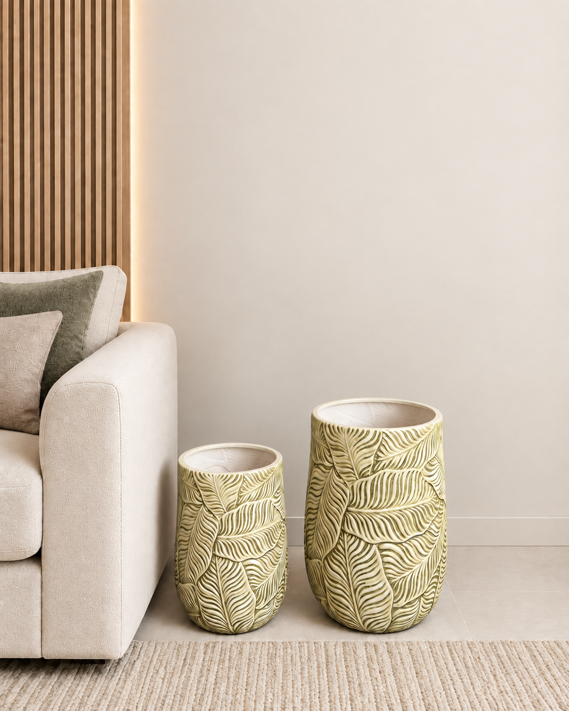 Garden Relief Indoor Planters For Home - Green