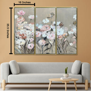 Garden Whisper 100% Hand Painted Wall Painting (With Golden Outer Floater Frame frame)