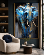 Elephantine Elegance Crystal Glass Wall Paintings For Home