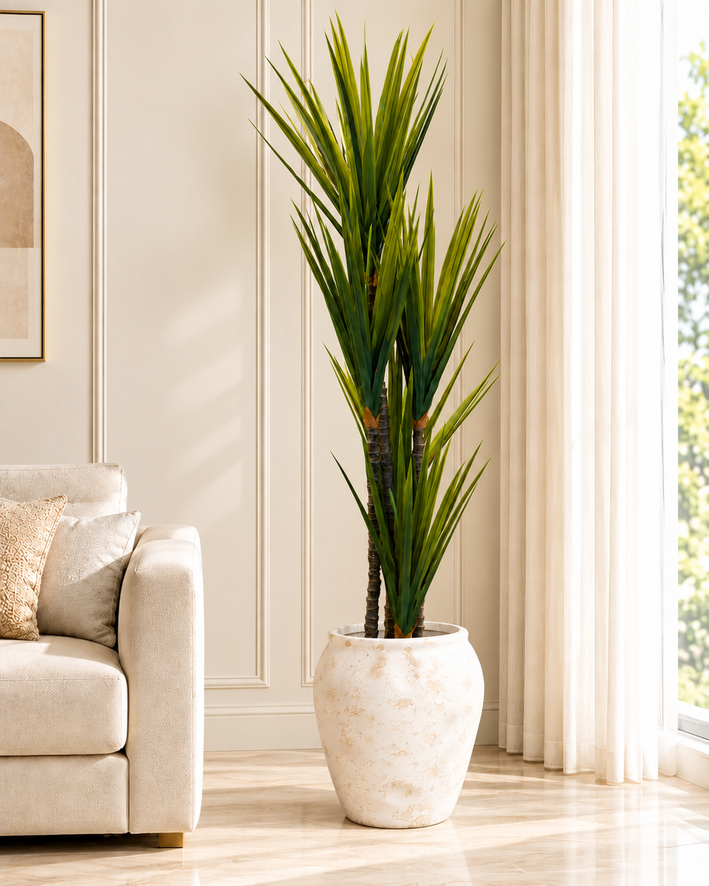 Cycad Royale Artificial Indoor Plant For Home ( 6.2 Feet ) (Natural Feel) - Big