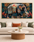 Royal Majestic Elephant Crystal Glass Painting & Wall Decoration Items