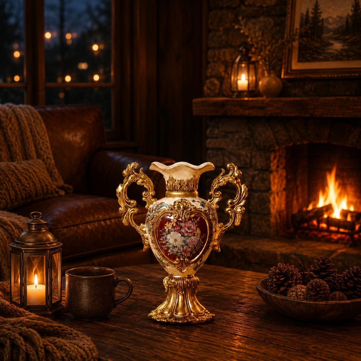 Baroque Blossom  Vase & Showpiece for Home & Item for Home Decoration