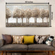 Twilight Forest Hand Wall Painting and Item for Wall Decoration (Comes With an Outer Floater Frame) (28x55 Inches)