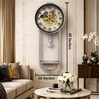 Phantom Dial Designer Silent Movement Pendulum Clock With Moving Gear Mechanism (Steel Body)