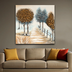 Village Guardians 100% Handmade Wall Painting for Home & Wall Decor Item (40 x 40 Inches)