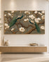 Peacocks in a Blooming Tree Embossed  Wall Art Paintings for Home & Item for Wall Decoration ( 47 x 23.5 Inches )