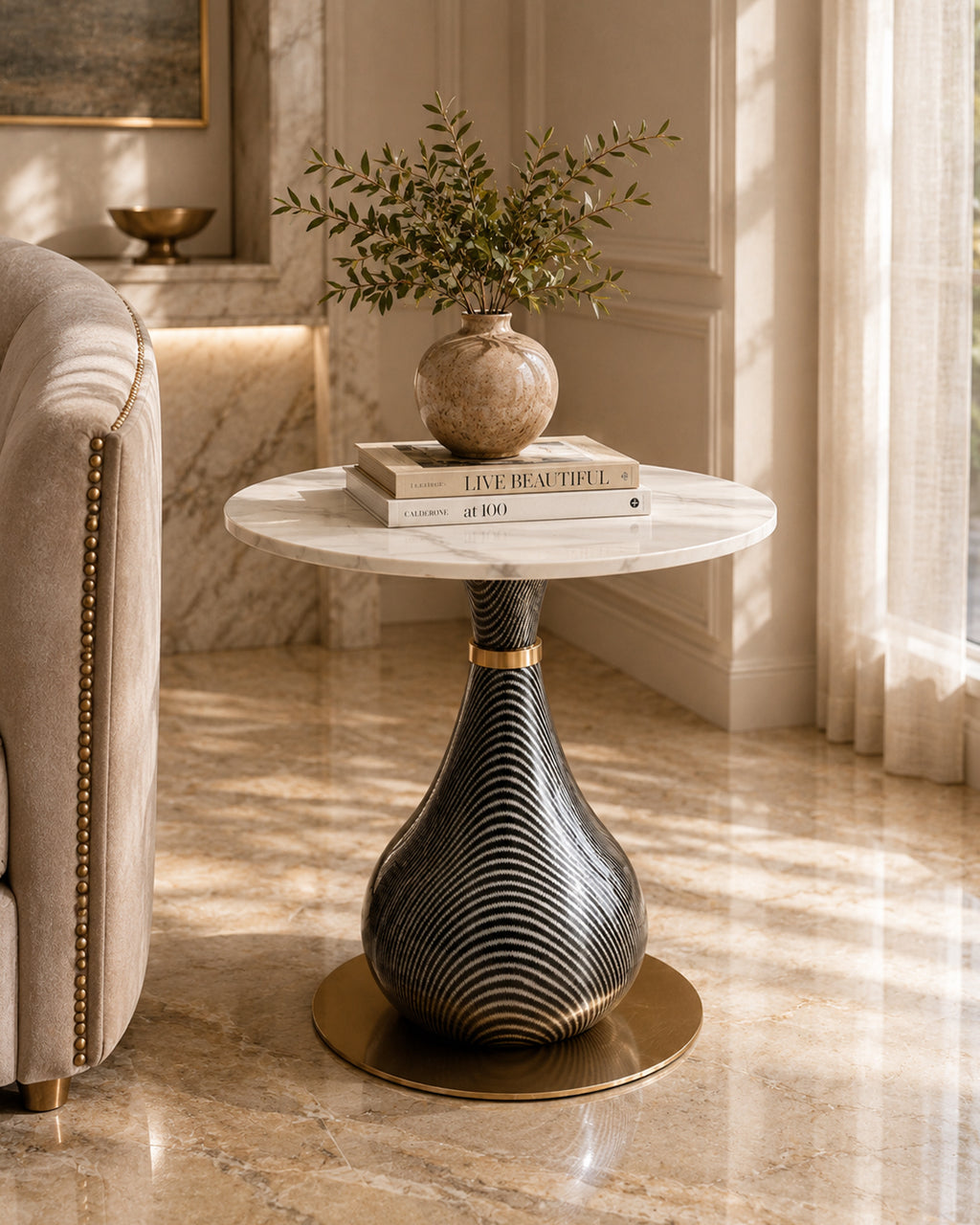 Flowline Accent Side Table For Home and Item for Home Decoration
