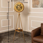 Chrono Luxe Tripod Base Luxury Designer Silent Movement Floor Clock With Moving Gear Mechanism (With Light and Remote) (Steel Body)