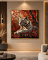 White Tiger of the Red Woods Crystal Glass Painting & Wall Decoration Items