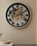 Time Traveller Wall Clock Luxury Designer Silent Movement Wall Clocks for the Home With Moving Gear Mechanism Buy Wall Clock Online (Steel Body) - Big