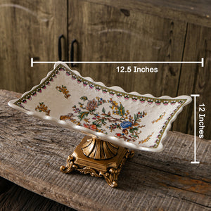 Aristocratic Floral Serving Platter & Item for Home Decoration