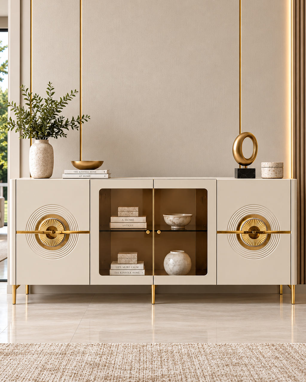 Crownline Storage Cabinet and Console Table For Home & Crockery Storage Cabinet / Crockery Unit