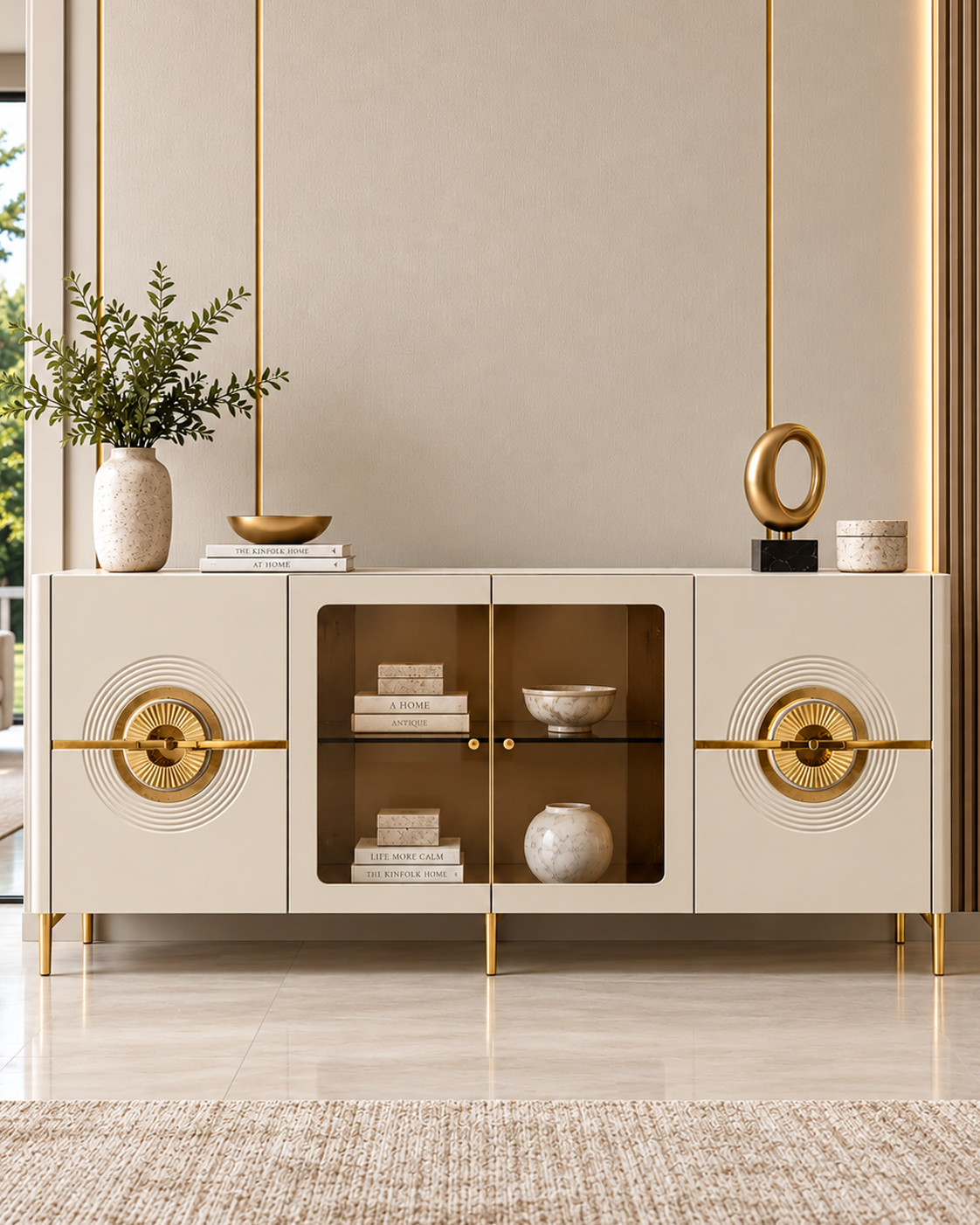 Crownline Storage Cabinet and Console Table For Home & Crockery Storage Cabinet / Crockery Unit