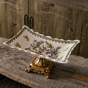 Aristocratic Floral Serving Platter & Item for Home Decoration