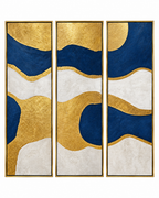 Flowing Horizons 100% Hand Painted Wall Painting (With Golden Outer Floater Frame frame)